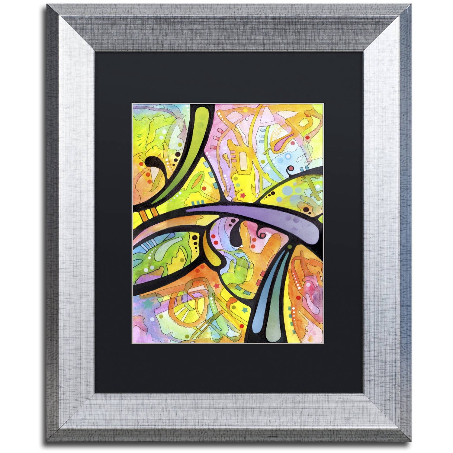 Trademark Fine Art "Abstract" Canvas Art by Dean Russo, Black Matte, Silver Frame