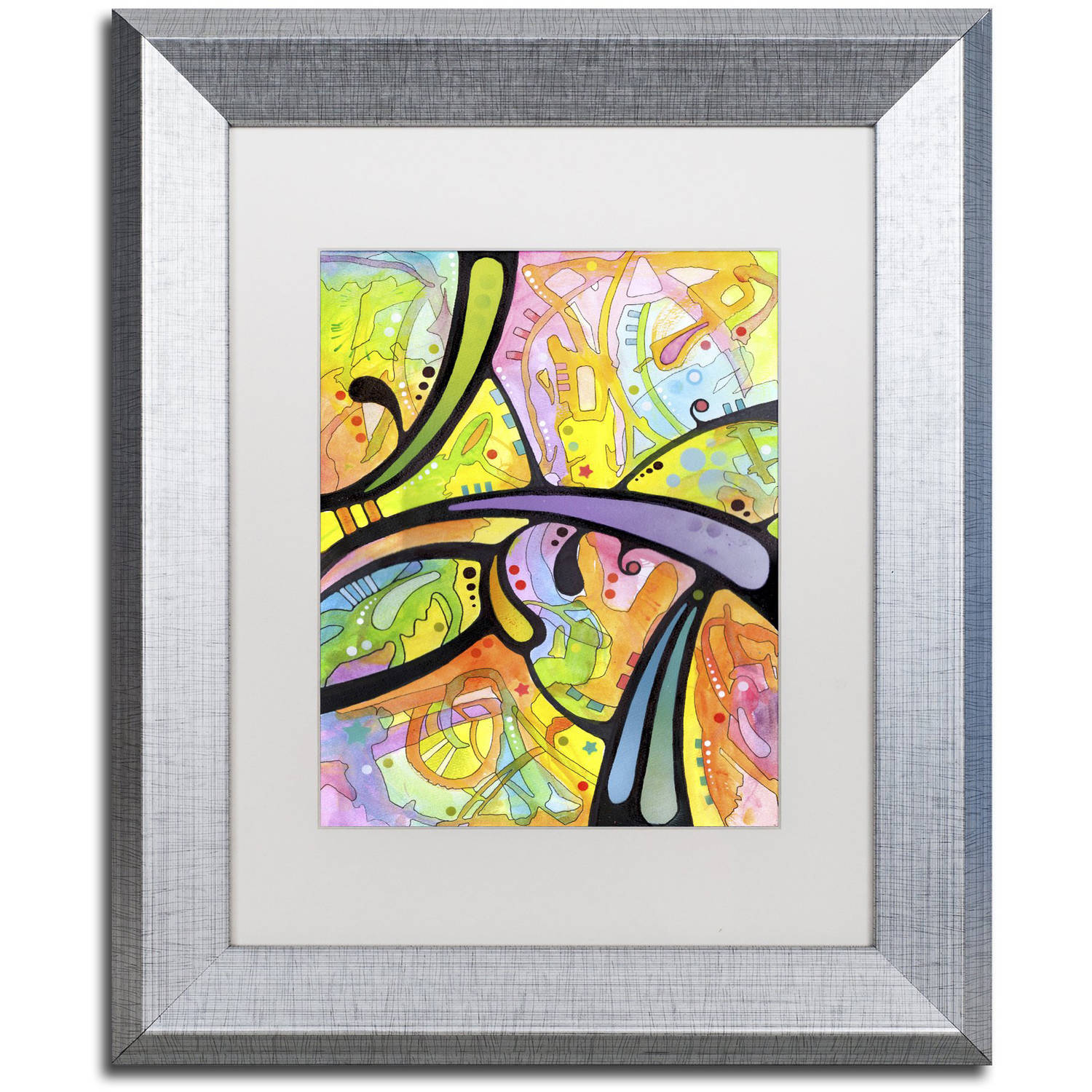 Trademark Fine Art "Abstract" Canvas Art by Dean Russo, White Matte, Silver Frame