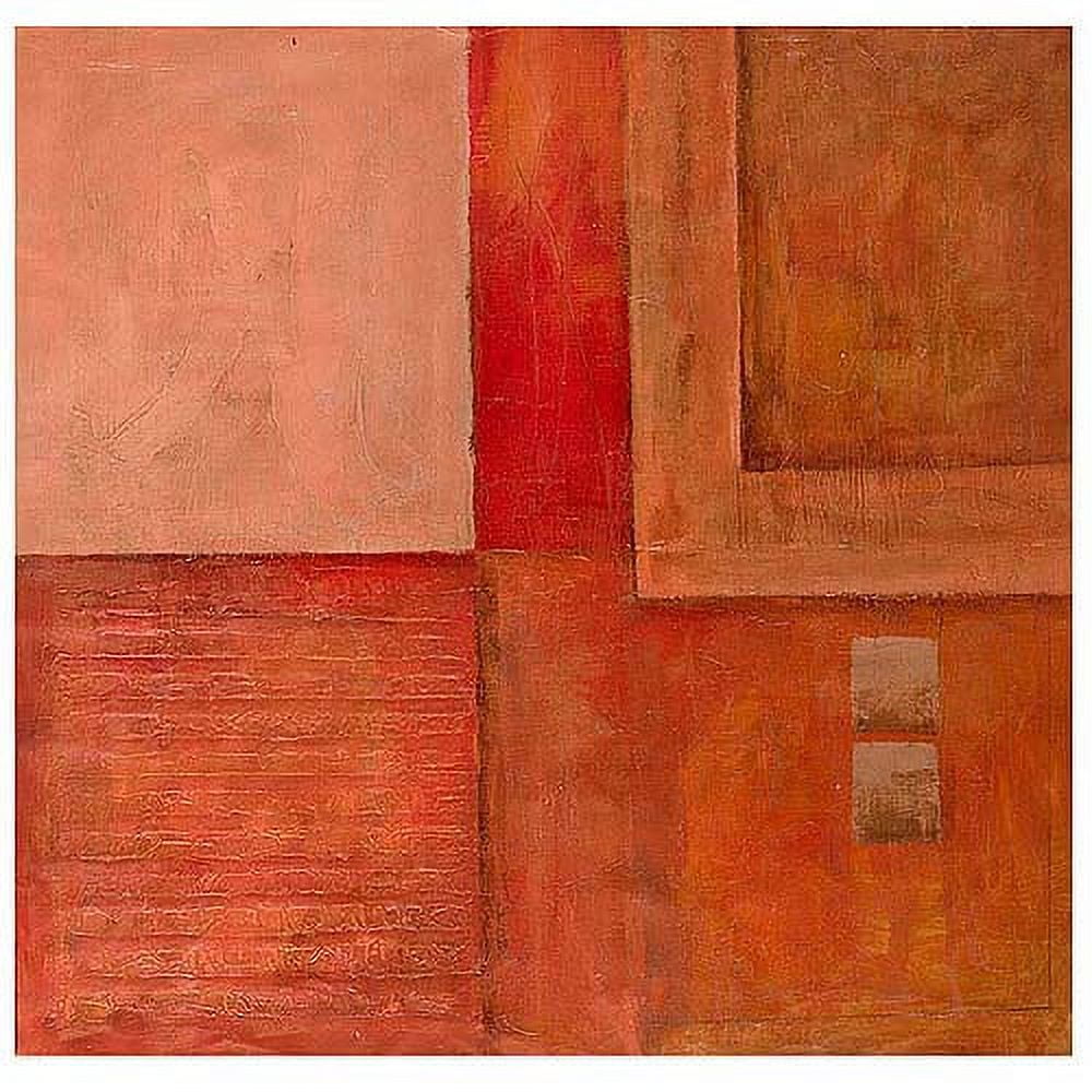 Large Red and Orange Abstract Canvas Art with Wood Frame