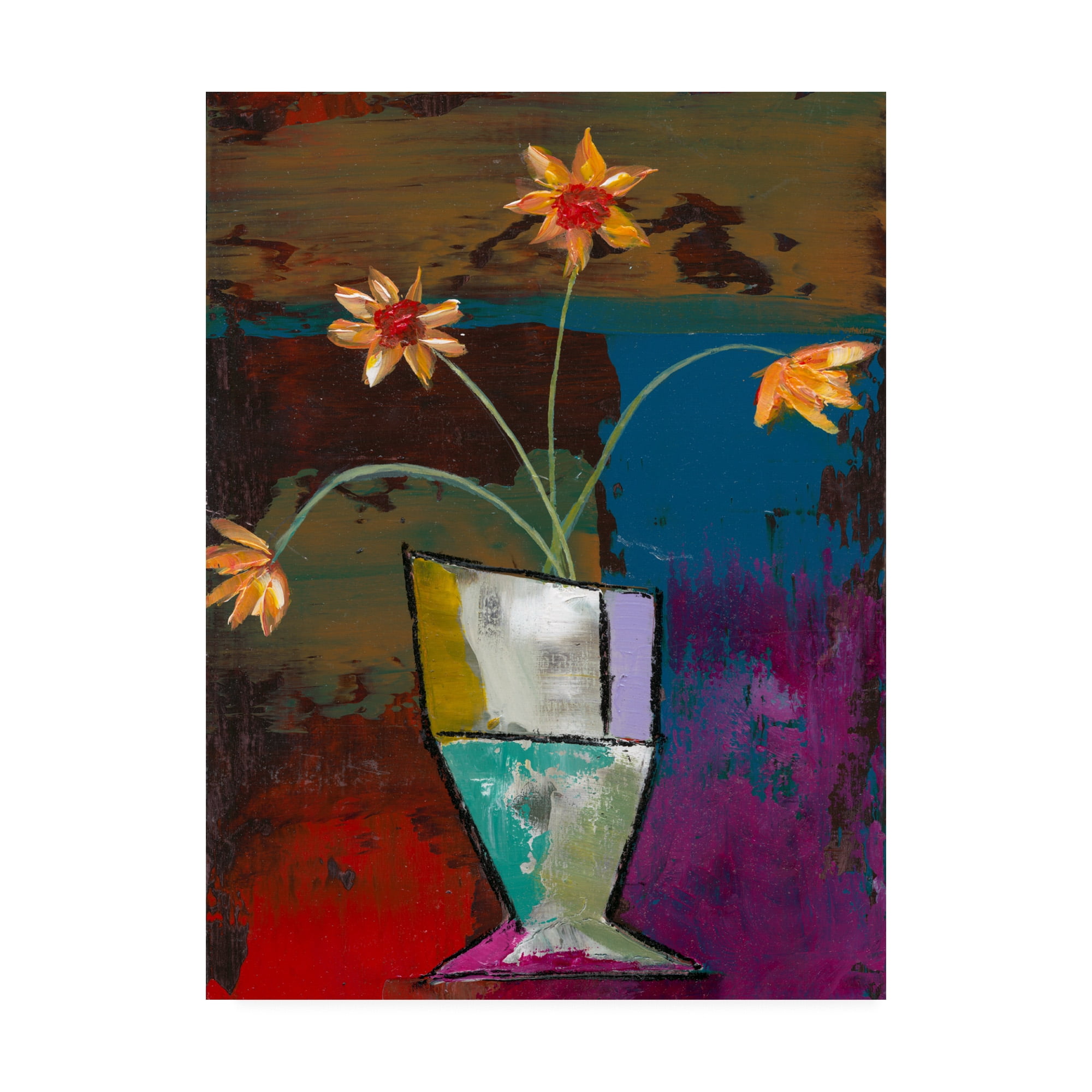 Trademark Fine Art 'Abstract Expressionist Flowers II' Canvas Art by Mehmet Altug
