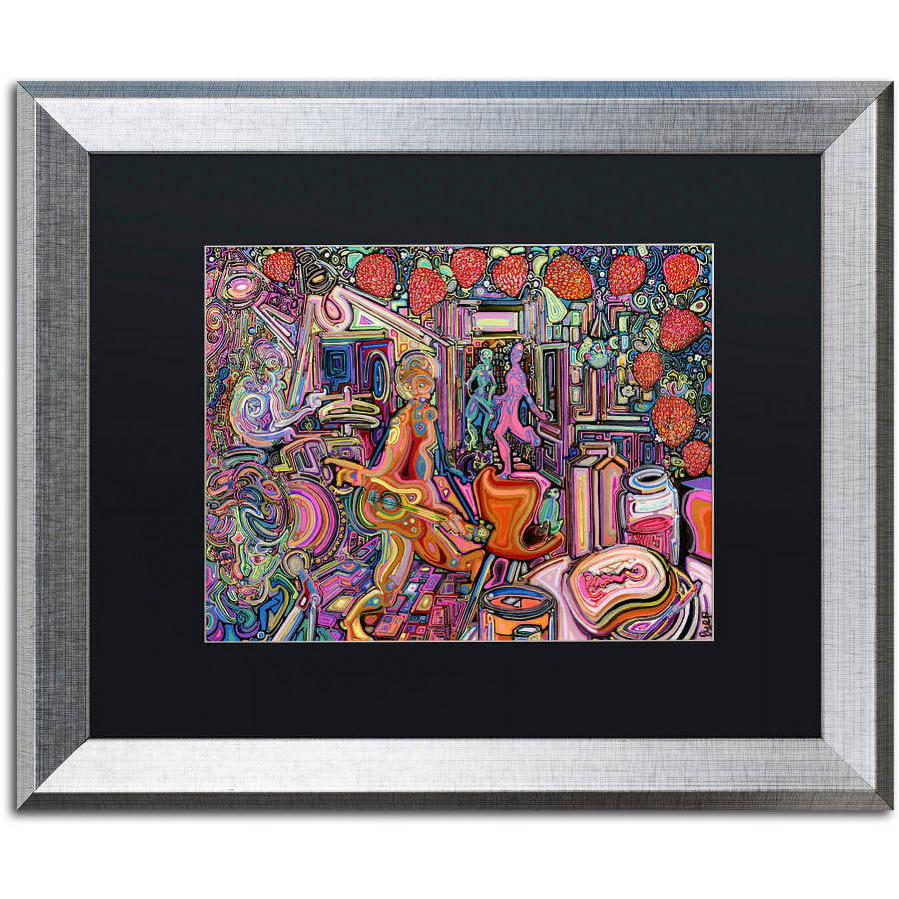Trademark Fine Art Abstract Matted Framed Art ' Strawberry Jam ' by Josh Byer