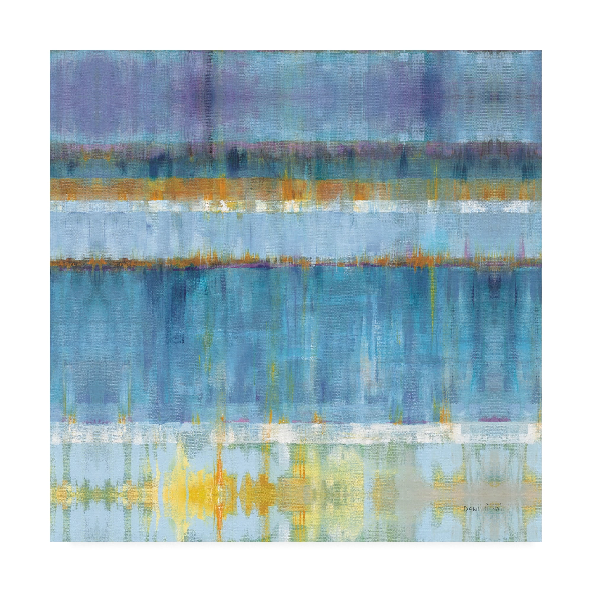 Trademark Fine Art 'Abstract Stripes Blue' Canvas Art by Danhui Nai