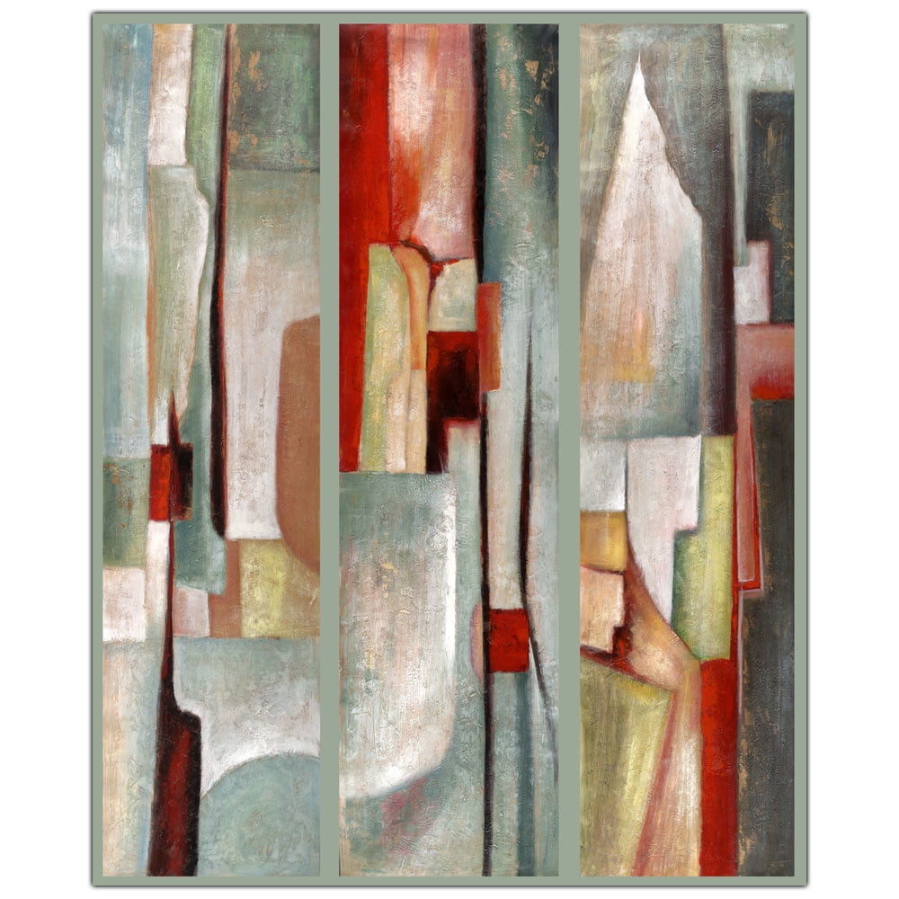 Trademark Fine Art "Abstract Triptych" Canvas Art by Joval