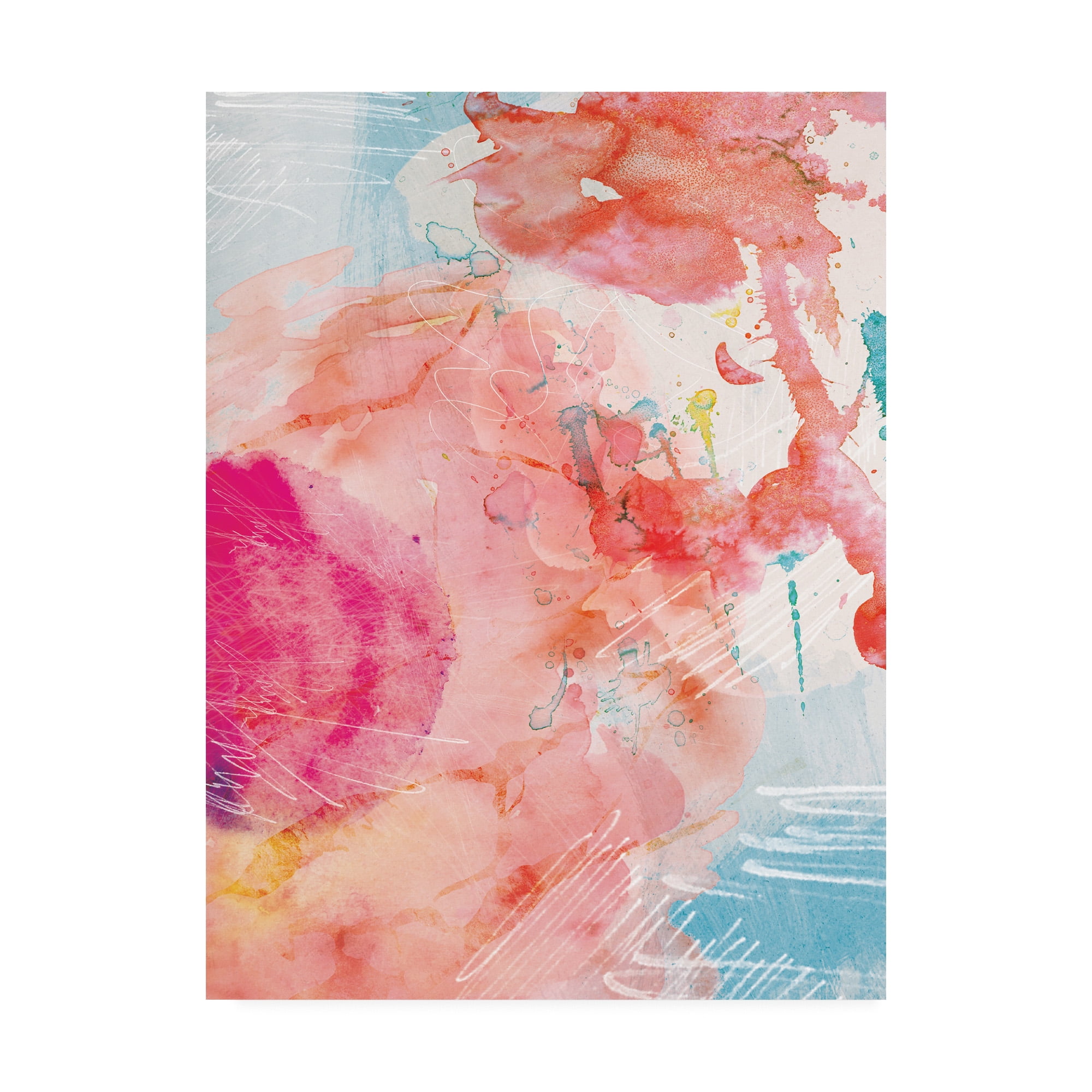 Trademark Fine Art 'Abstract Turquoise Pink No. 1' Canvas Art by Louis Duncan-He