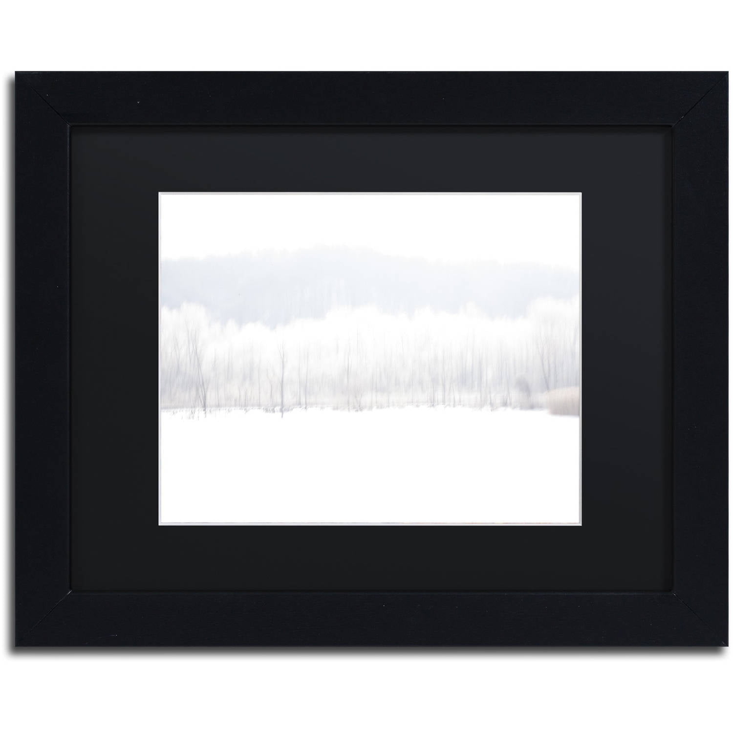 Trademark Fine Art "Abstract Winter Beaver Marsh" Canvas Art by Kurt Shaffer Black Mat, Black Frame