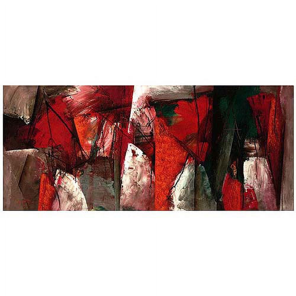 Large Red and Black Abstract Canvas Art