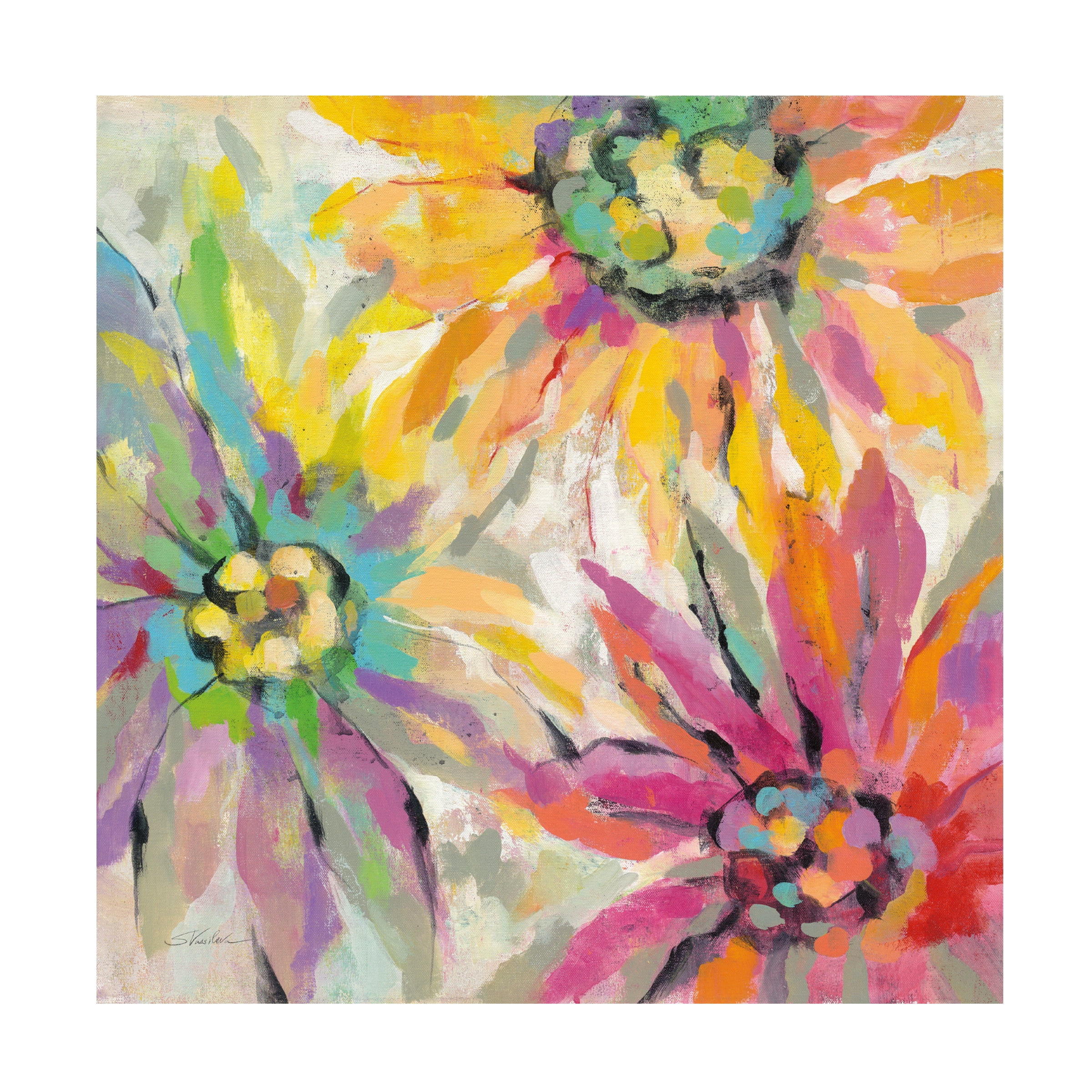 Trademark Fine Art Silvia Vassileva Abstracted Petals I Canvas Wall Art - 24x24