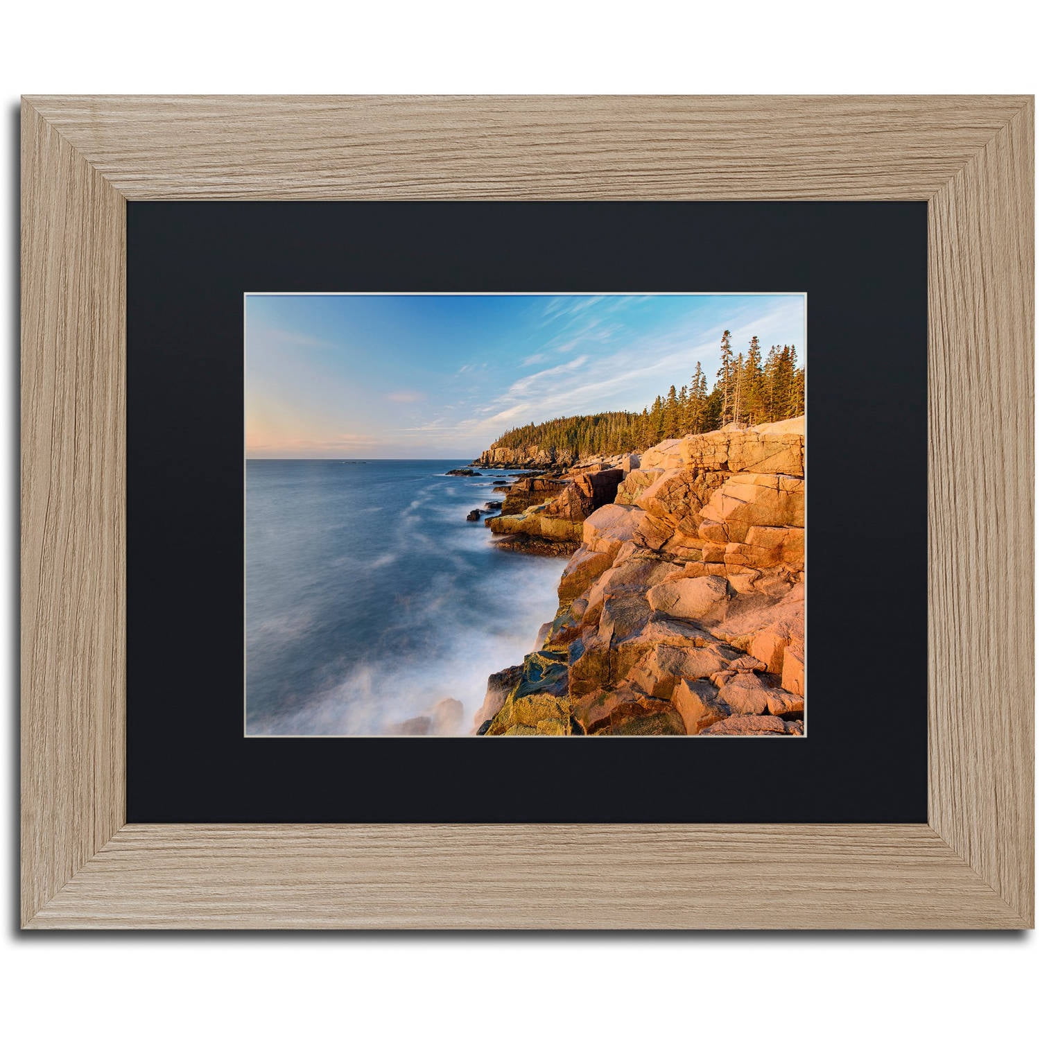 Trademark Fine Art "Acadia Sunrise" Canvas Art by Michael Blanchette Photography Black Matte, Birch Frame