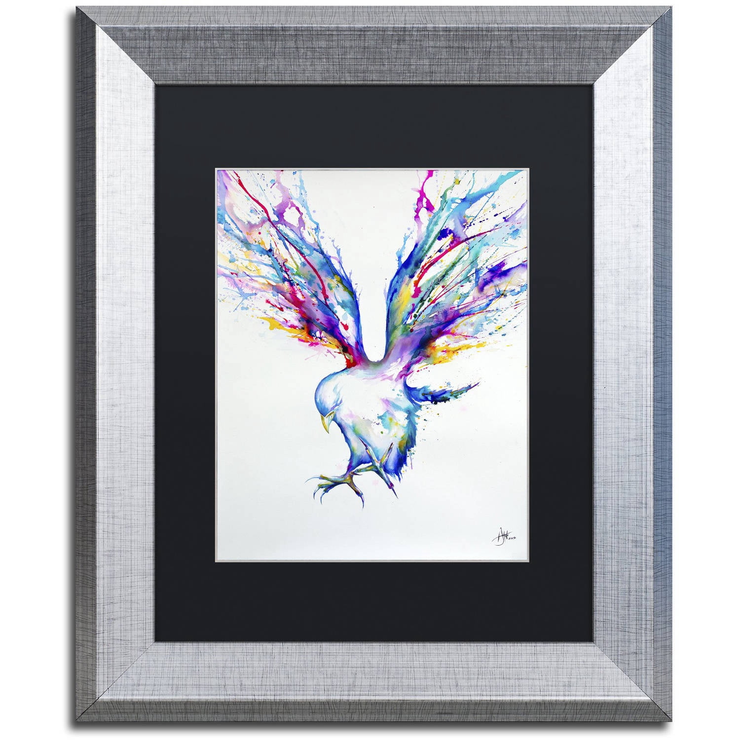 Trademark Fine Art 'Achilles' Canvas Art by Marc Allante, Black Matte, Silver Frame