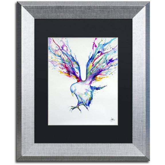 Trademark Fine Art 'Achilles' Canvas Art by Marc Allante, Black Matte, Silver Frame