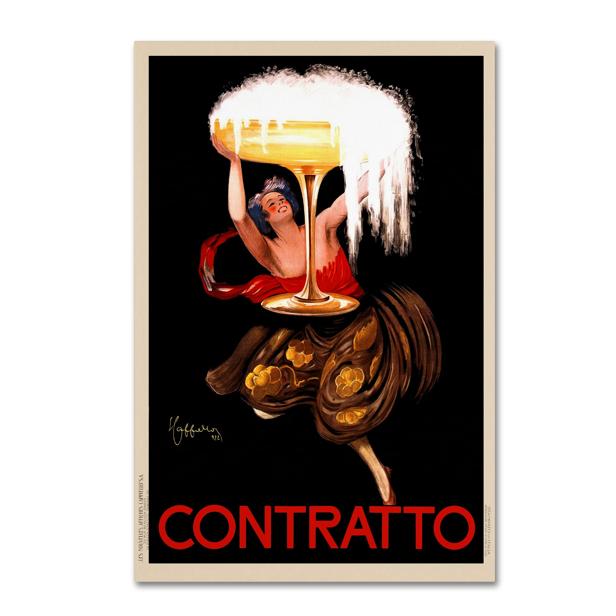 Vintage Lavoie Contratto Canvas Art Print, 20" x 25"