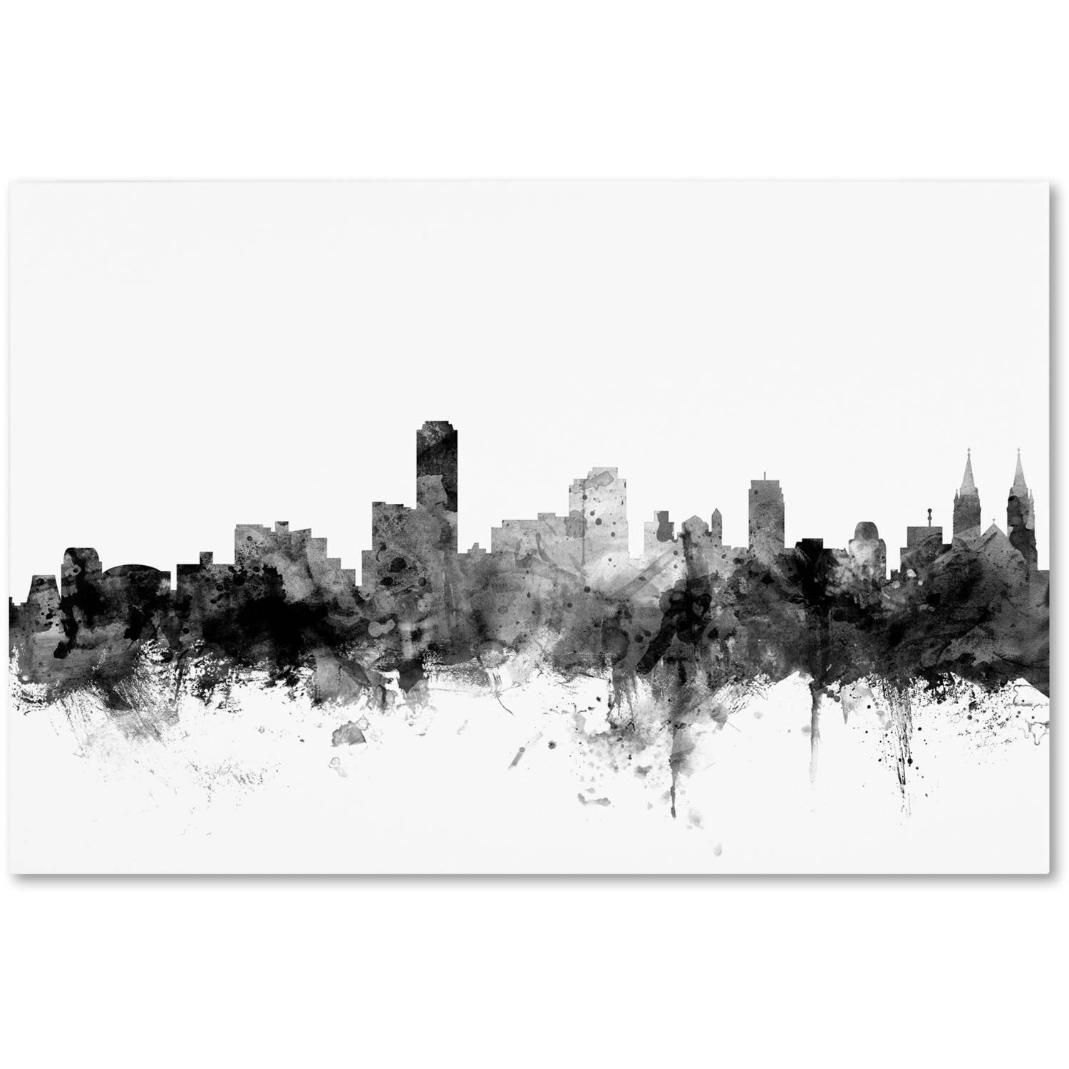 Trademark Fine Art "Adelaide Australia Skyline B&W" Canvas Art by