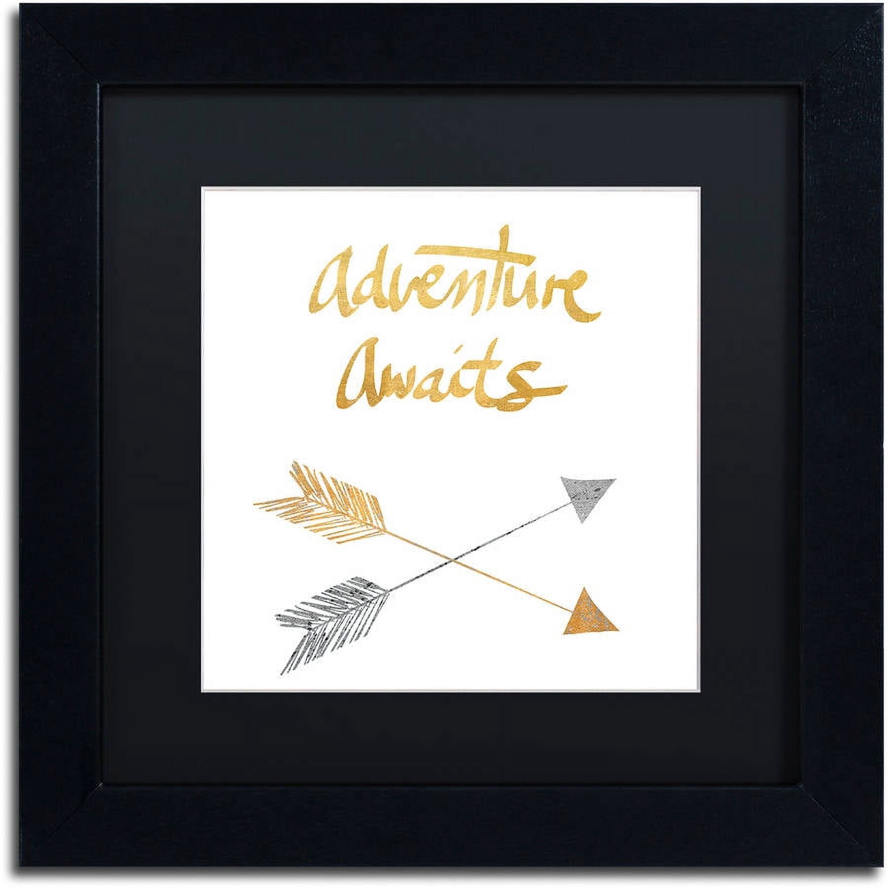 Trademark Fine Art "Adventure Arrows" Canvas Art by Lisa Powell Braun, Black Matte, Black Frame