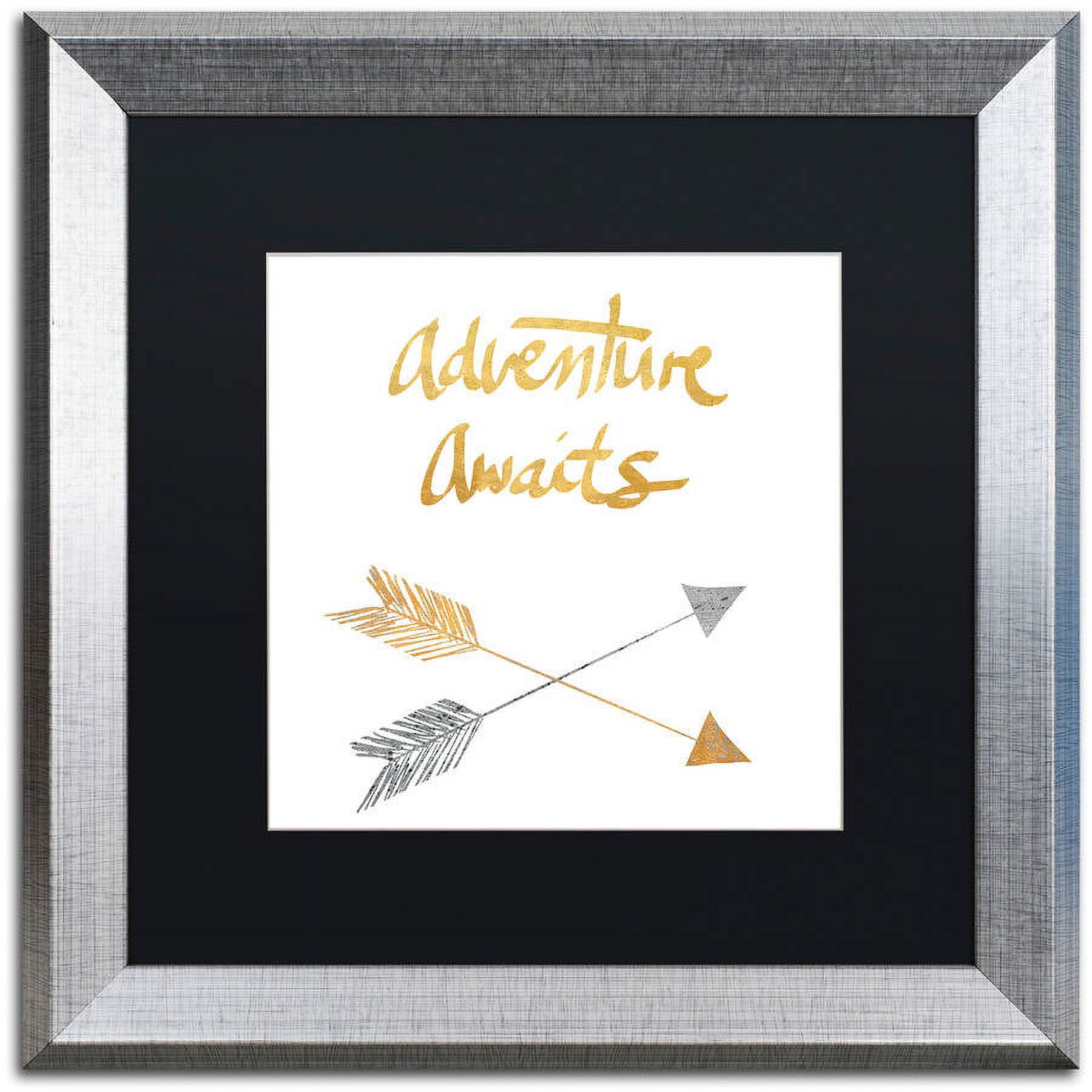 Trademark Fine Art "Adventure Arrows" Canvas Art by Lisa Powell Braun, Black Matte, Silver Frame