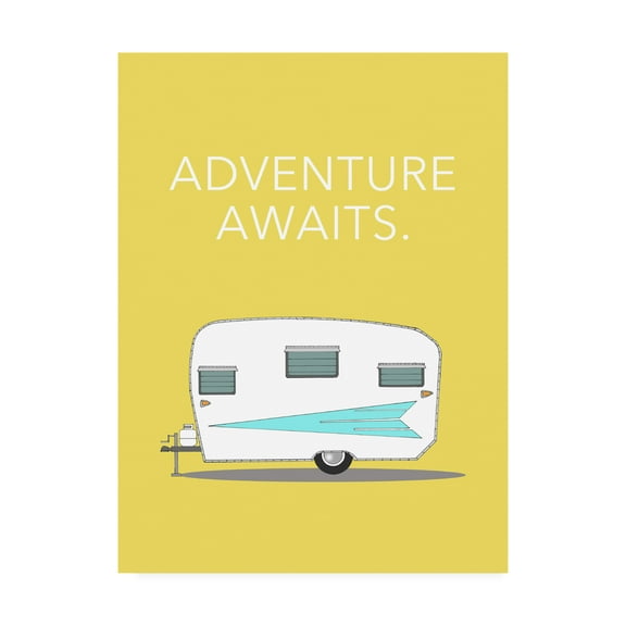 Trademark Fine Art 'Adventure Awaits Camping' Canvas Art by Annie Bailey Art