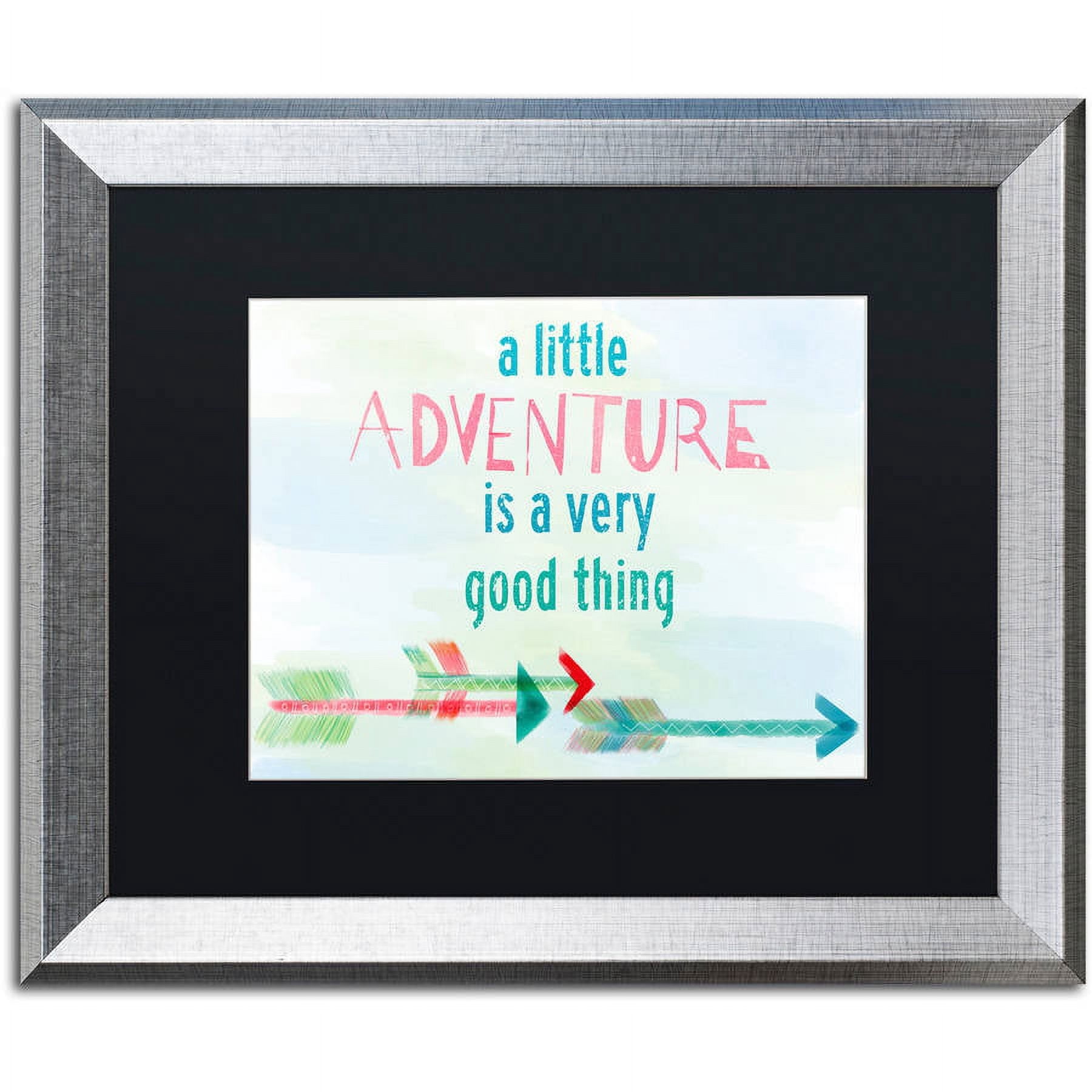 Trademark Fine Art "Adventure" Canvas Art by Lisa Powell Braun, Black Matte, Silver Frame