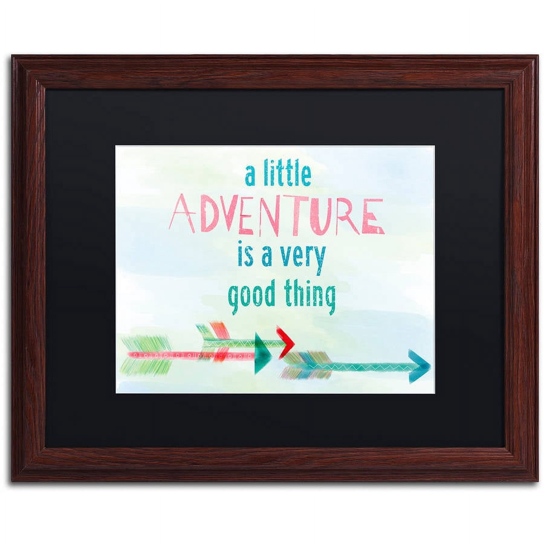 Trademark Fine Art "Adventure" Canvas Art by Lisa Powell Braun, Black Matte, Wood Frame