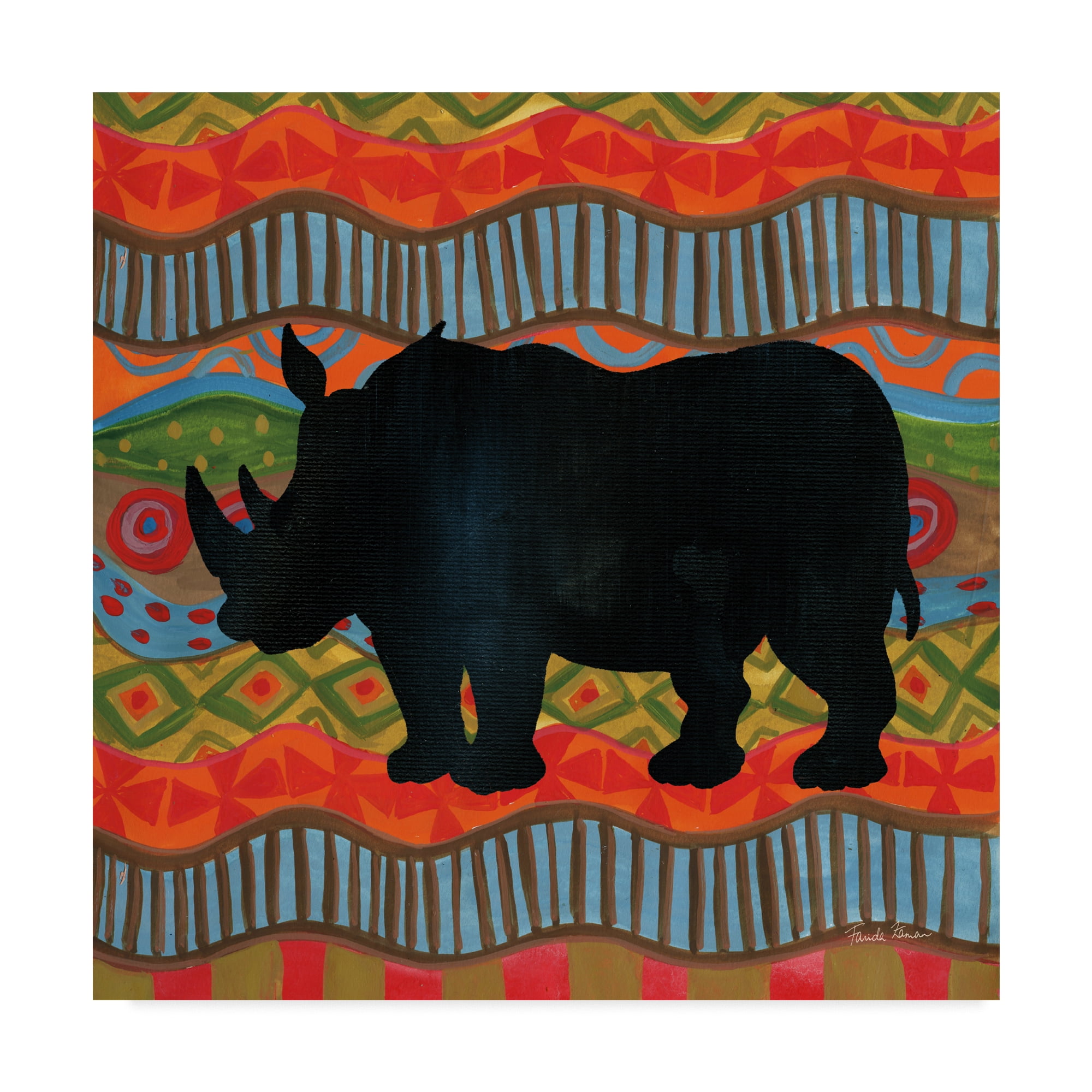 Trademark Fine Art 'African Animal IV ' Canvas Art by Farida Zaman