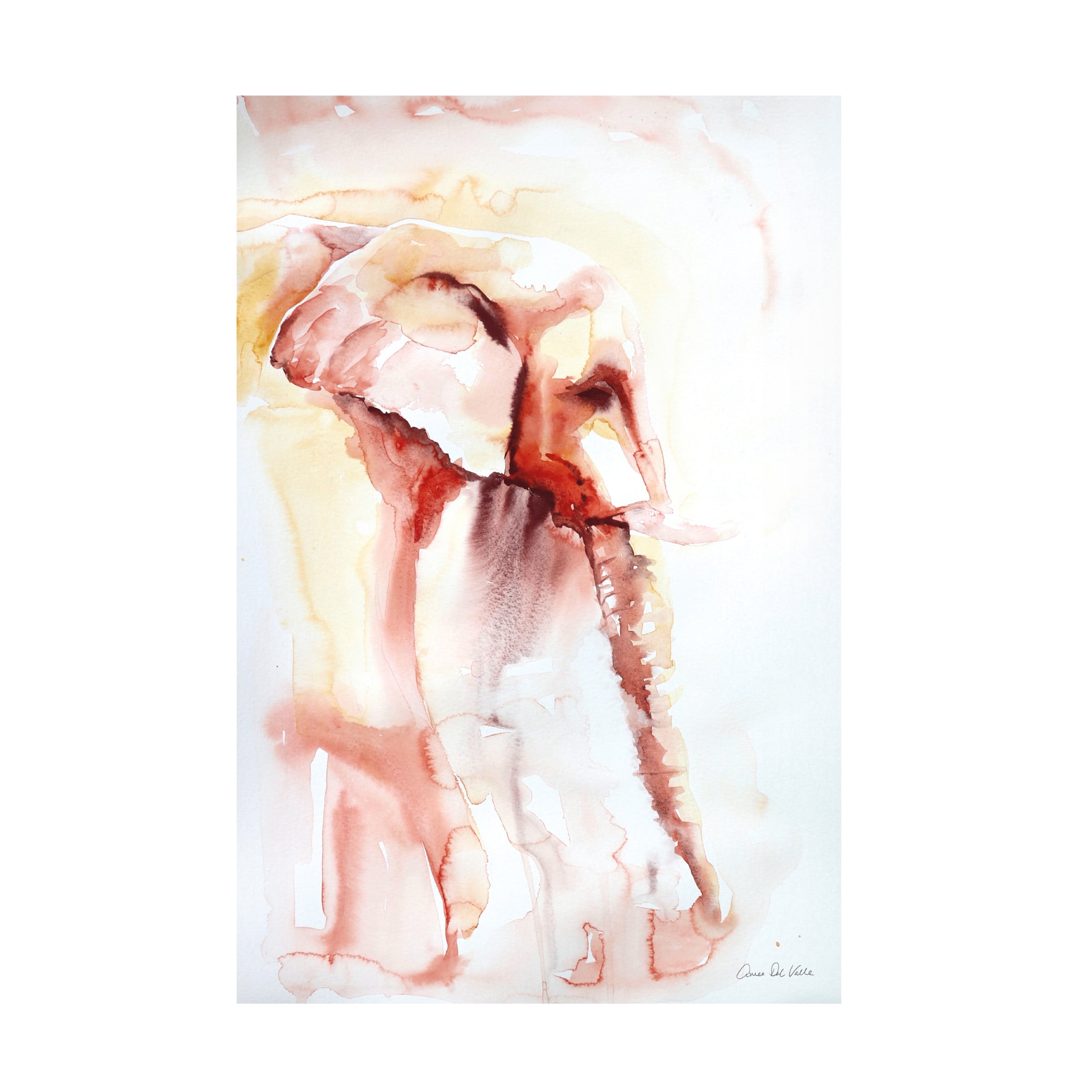 Trademark Fine Art 'African Elephant Pink Yellow' Canvas Art by Aimee Del Valle