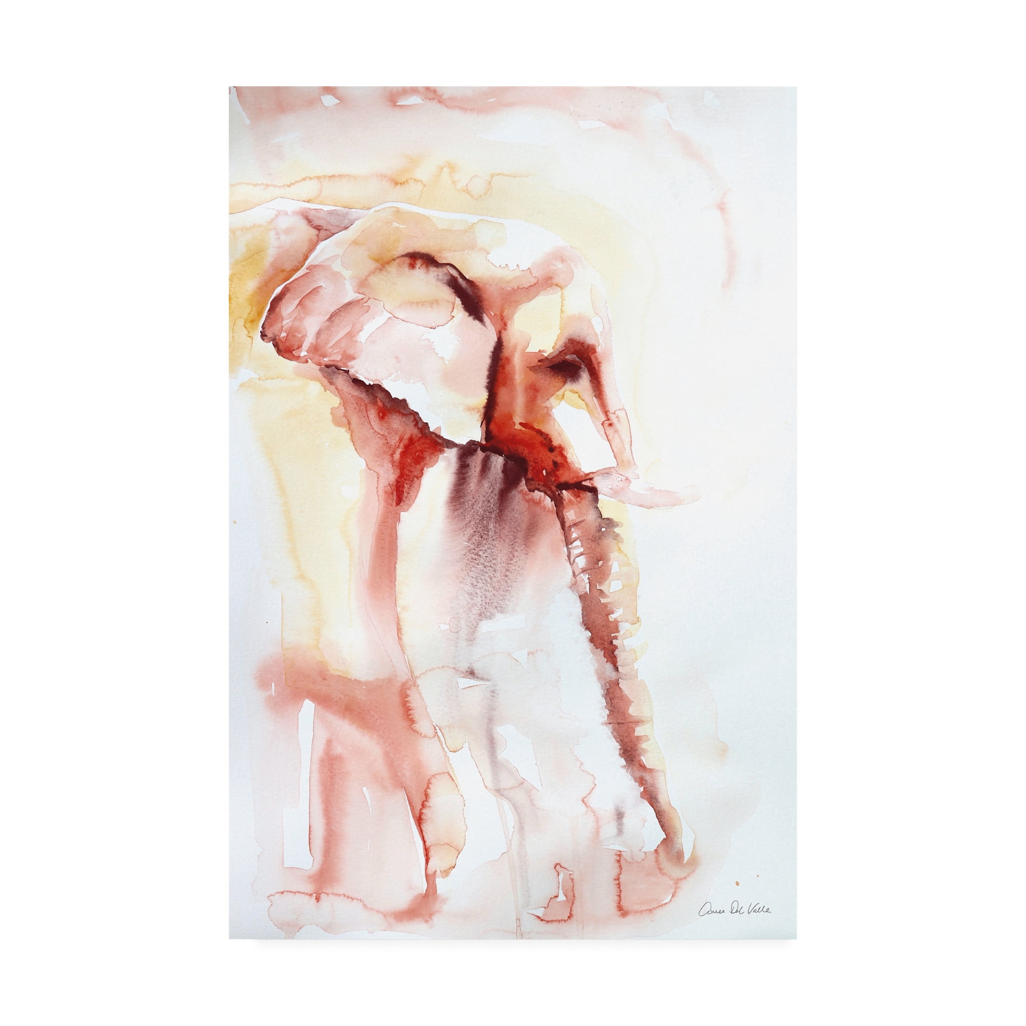 Trademark Fine Art 'African Elephant Pink Yellow' Canvas Art by Aimee Del Valle