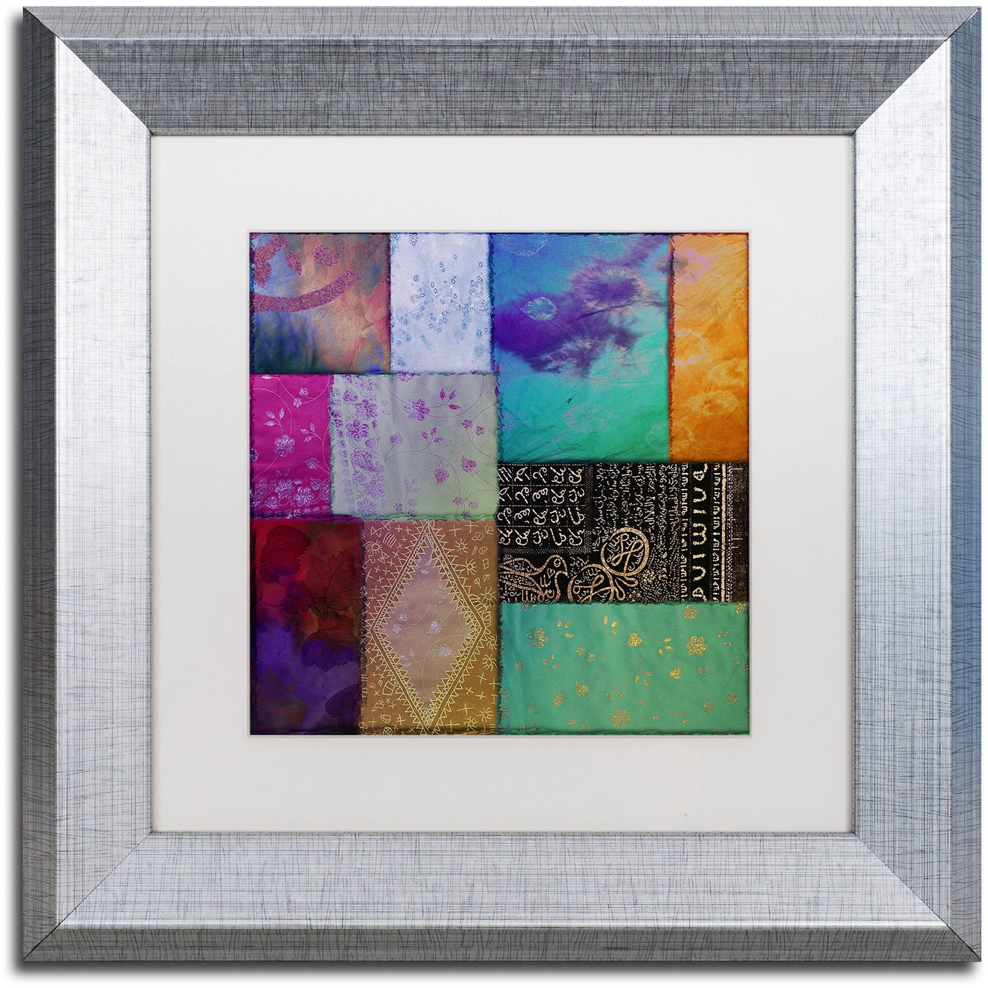 Trademark Fine Art "Afrikan Batik I" Canvas Art by Color Bakery White Matte, Silver Frame