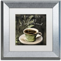 Trademark Fine Art "Afrikan Coffee III" Canvas Art by Color Bakery White Matte, Silver Frame