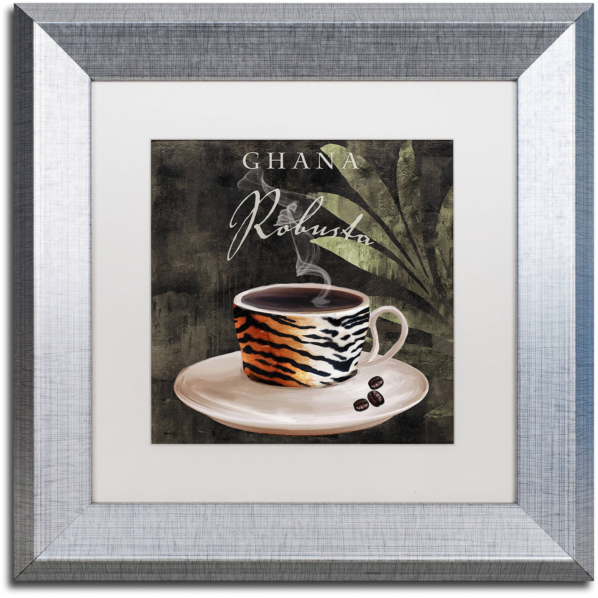 Trademark Fine Art "Afrikan Coffee IV" Canvas Art by Color Bakery White Matte, Silver Frame