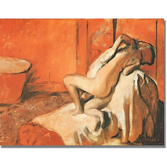 Trademark Fine Art "After The Bath, 1896" Canvas Wall Art by Edgar Degas