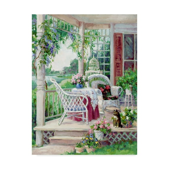 Trademark Fine Art 'Afternoon On The Veranda' Canvas Art by Barbara Mock