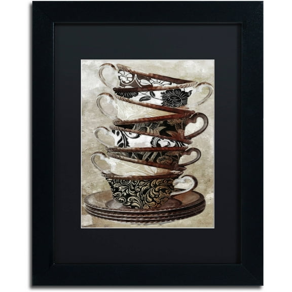 Trademark Fine Art "Afternoon Tea I" Canvas Art by Color Bakery Black Matte, Black Frame
