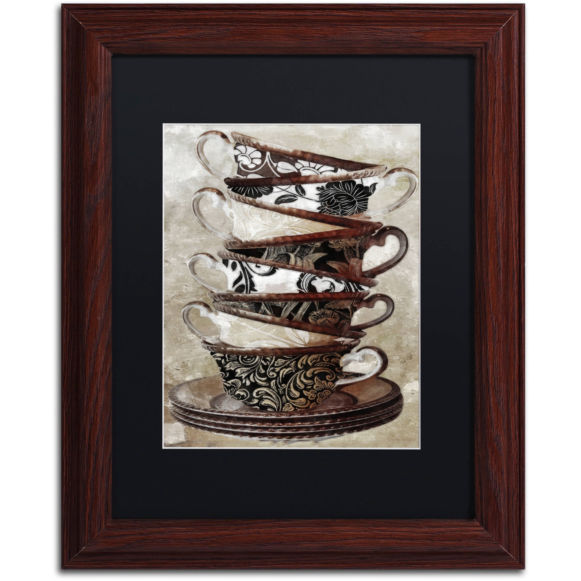 Trademark Fine Art "Afternoon Tea I" Canvas Art by Color Bakery Black Matte, Wood Frame