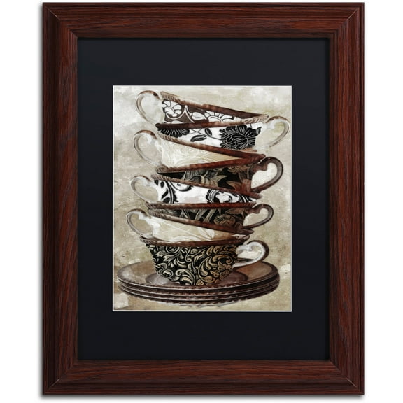 Trademark Fine Art "Afternoon Tea I" Canvas Art by Color Bakery Black Matte, Wood Frame