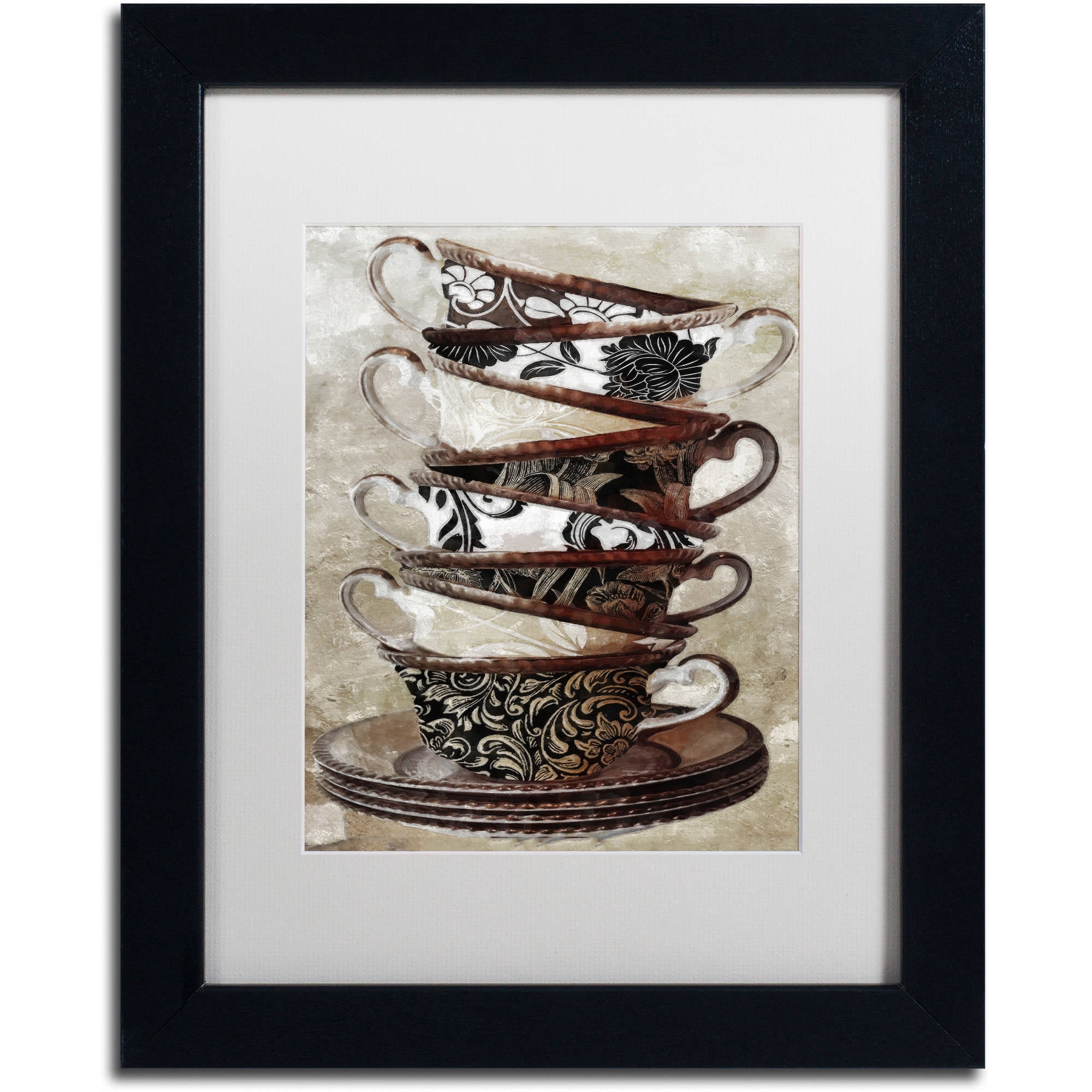 Trademark Fine Art "Afternoon Tea I" Canvas Art by Color Bakery White Matte, Black Frame