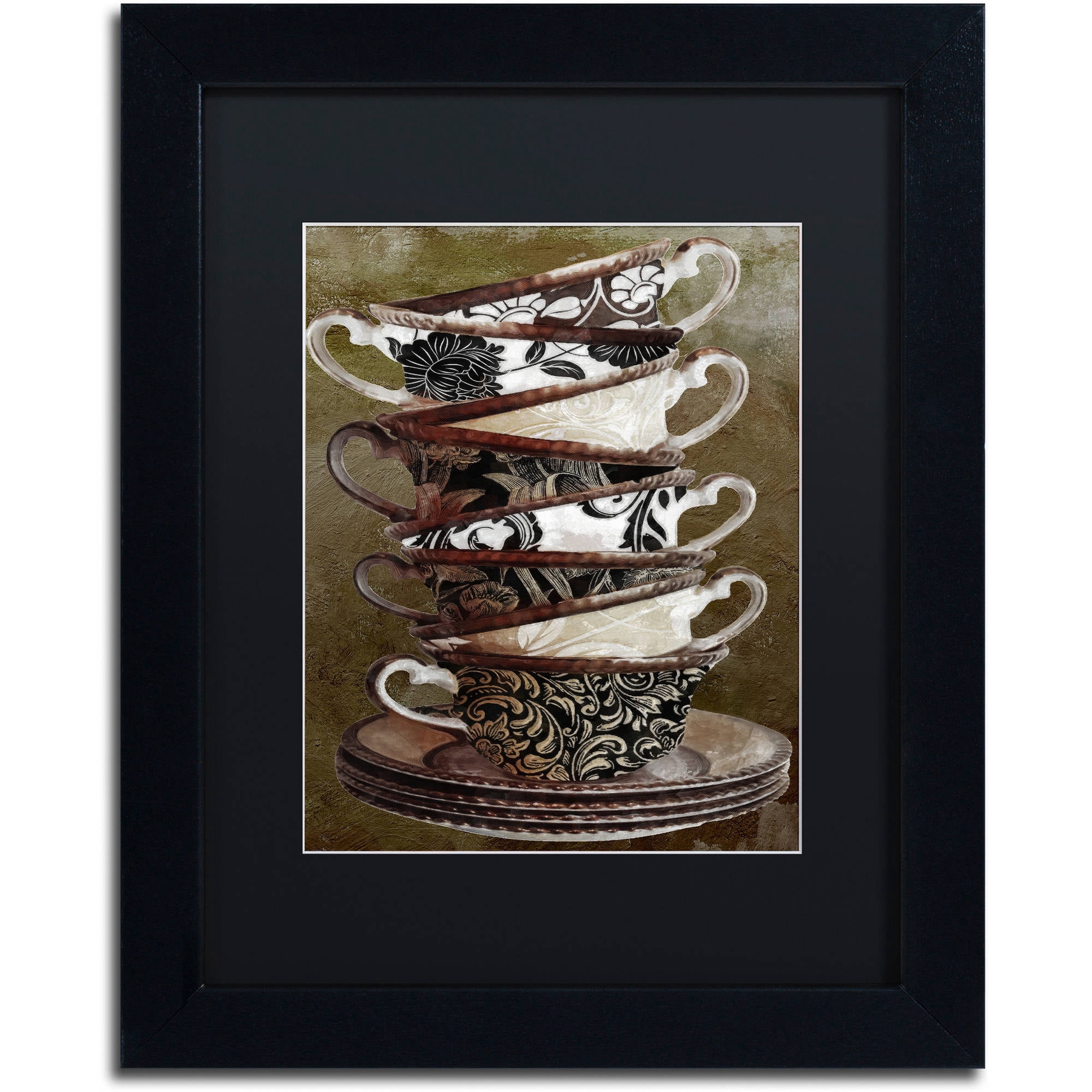 Trademark Fine Art "Afternoon Tea II" Canvas Art by Color Bakery Black Matte, Black Frame