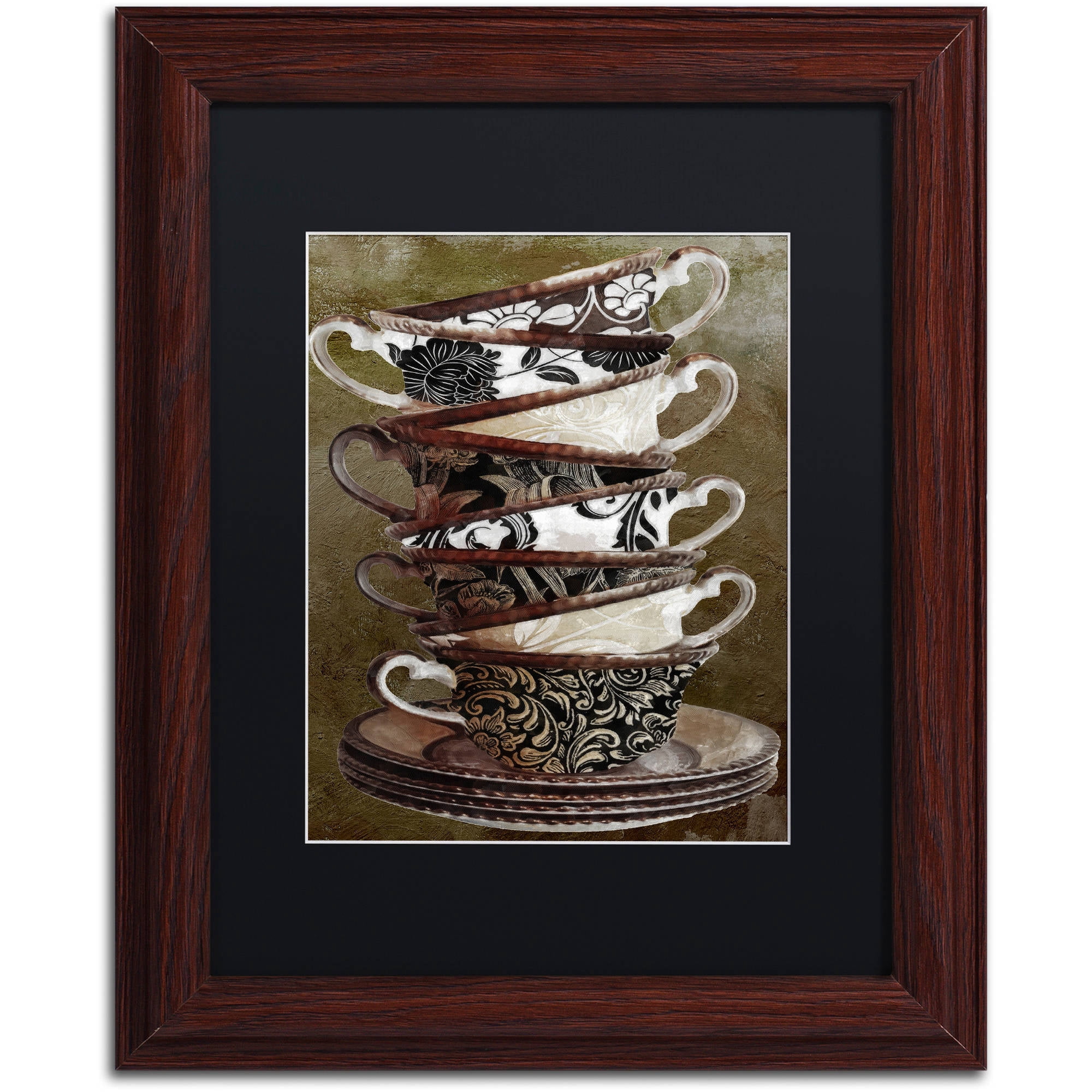 Trademark Fine Art "Afternoon Tea II" Canvas Art by Color Bakery Black Matte, Wood Frame