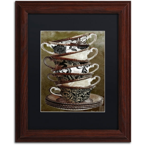 Trademark Fine Art "Afternoon Tea II" Canvas Art by Color Bakery Black Matte, Wood Frame