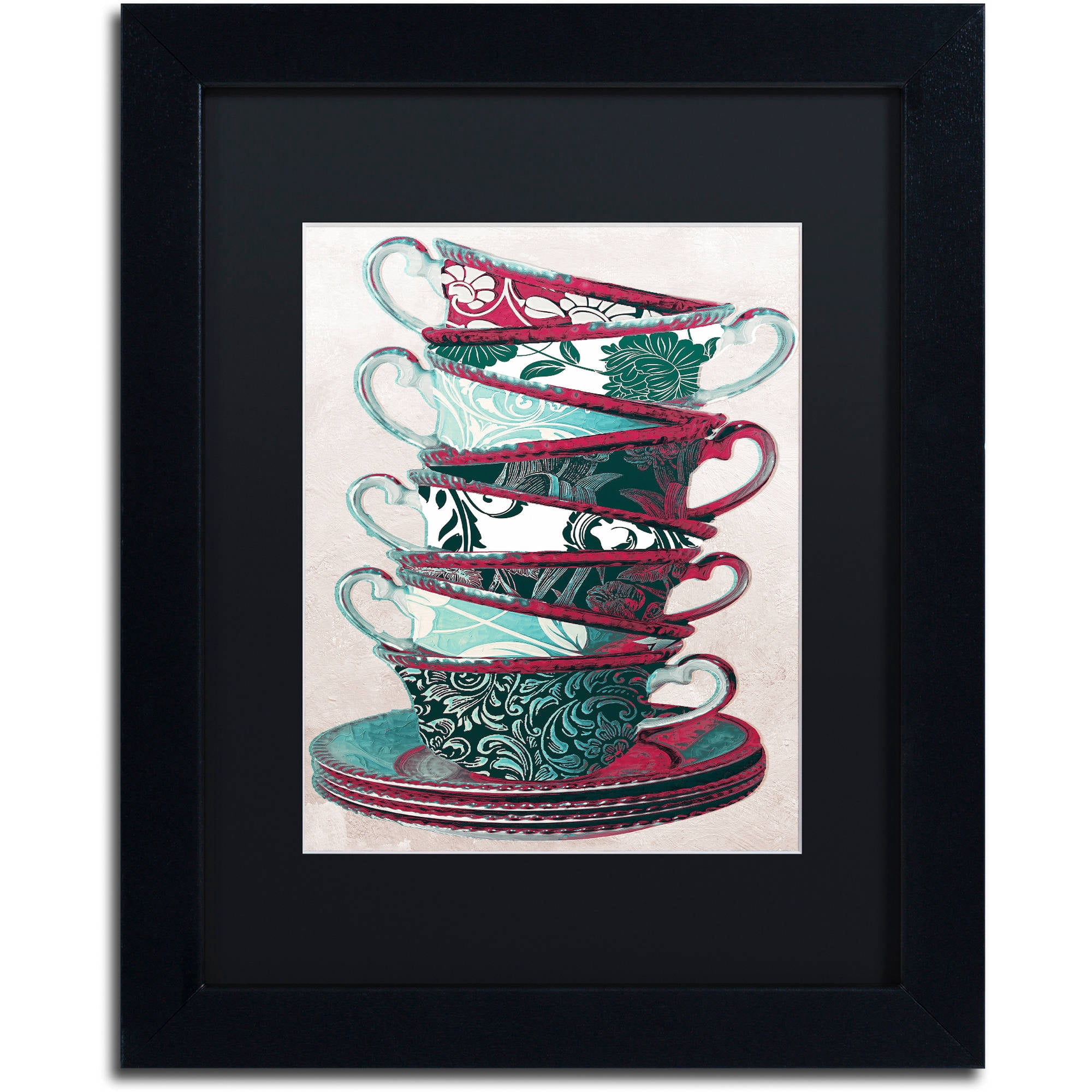 Trademark Fine Art "Afternoon Tea III" Canvas Art by Color Bakery Black Matte, Black Frame