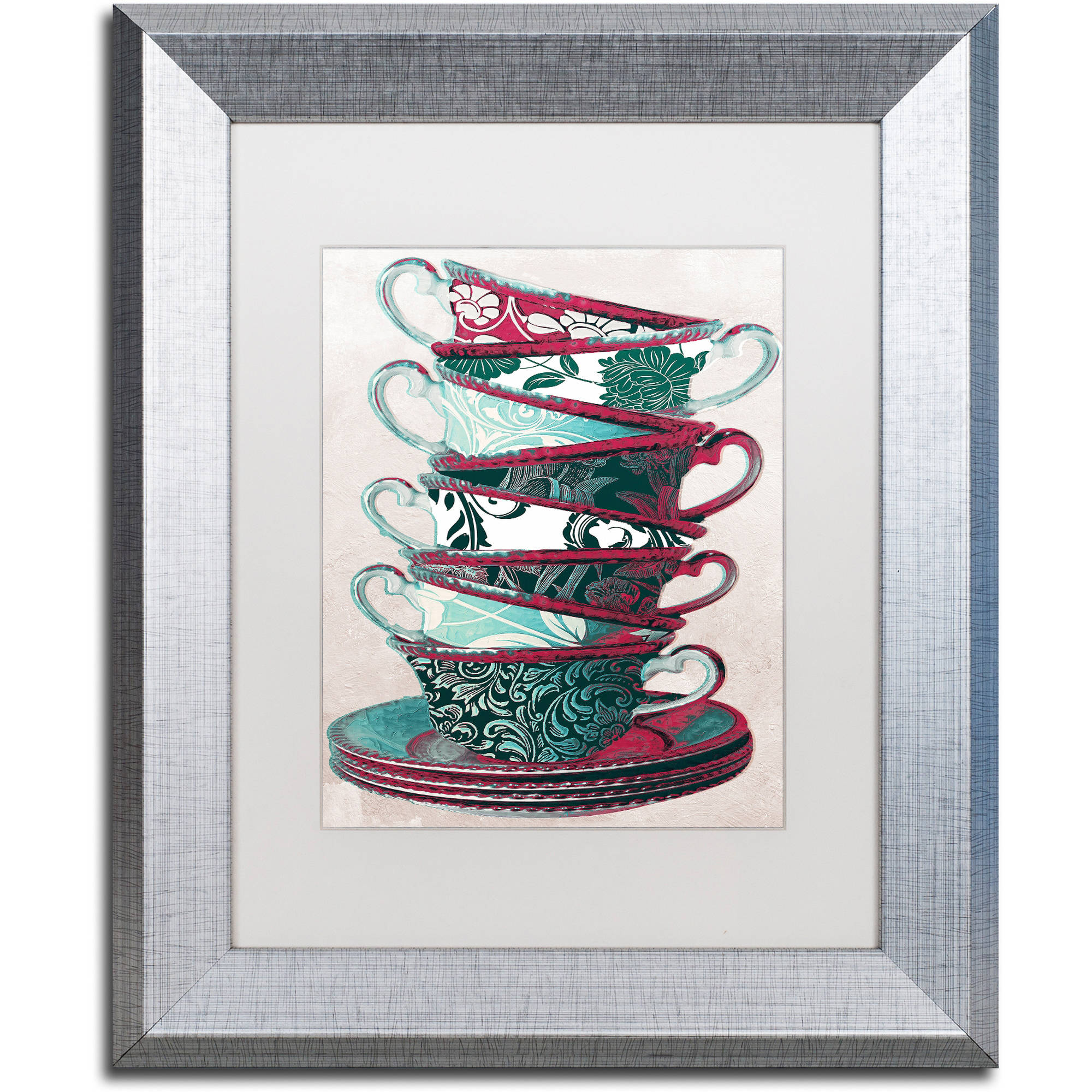 Trademark Fine Art "Afternoon Tea III" Canvas Art by Color Bakery White Matte, Silver Frame