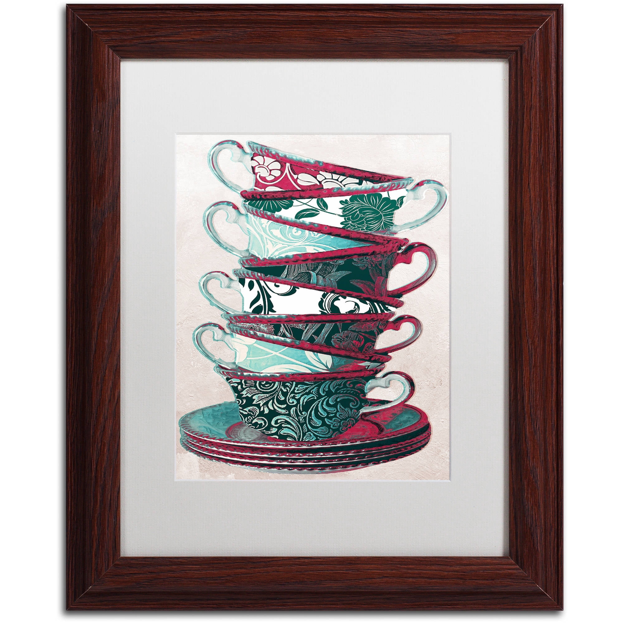Trademark Fine Art "Afternoon Tea III" Canvas Art by Color Bakery White Matte, Wood Frame