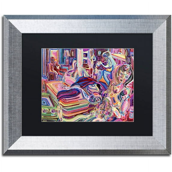 Trademark Fine Art "Afterparty" Canvas Art by Josh Byer, Black Matte, Silver Frame