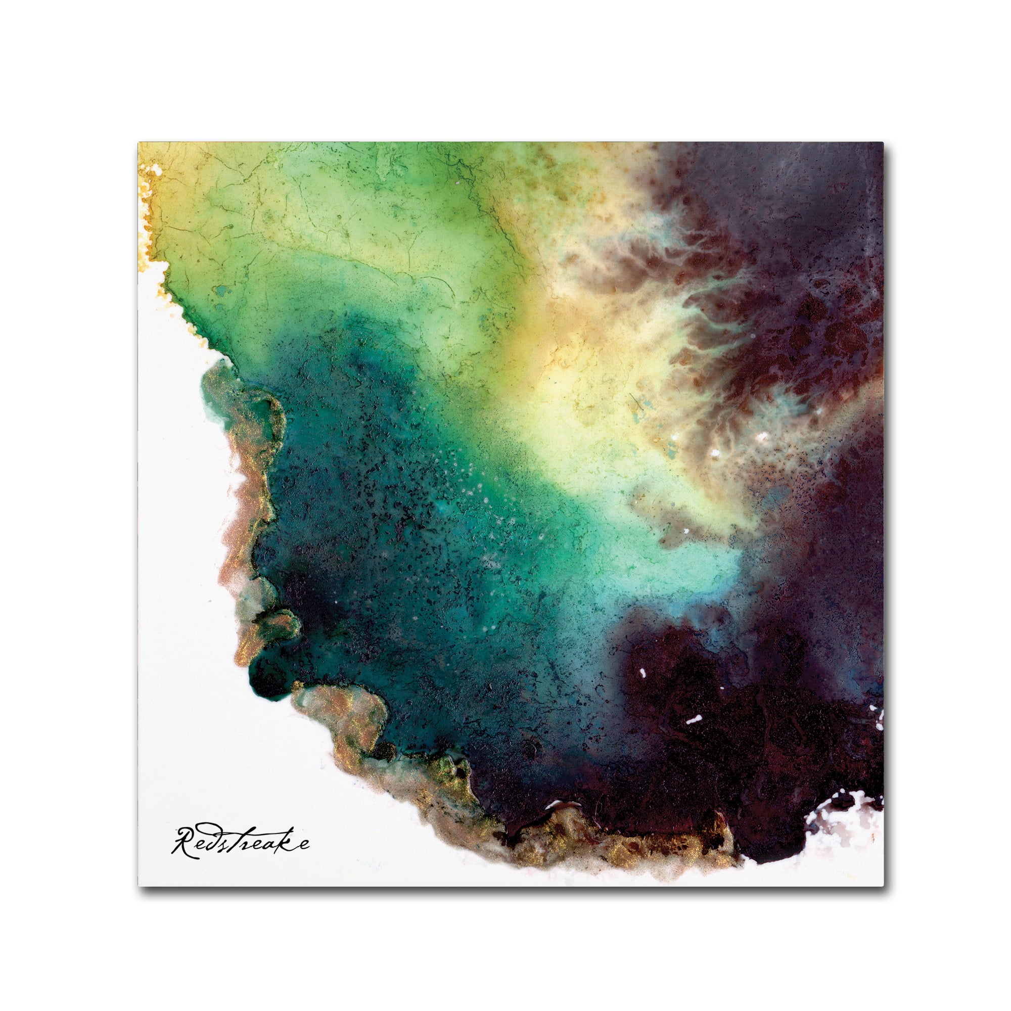 Large Green and Purple Abstract Canvas Art