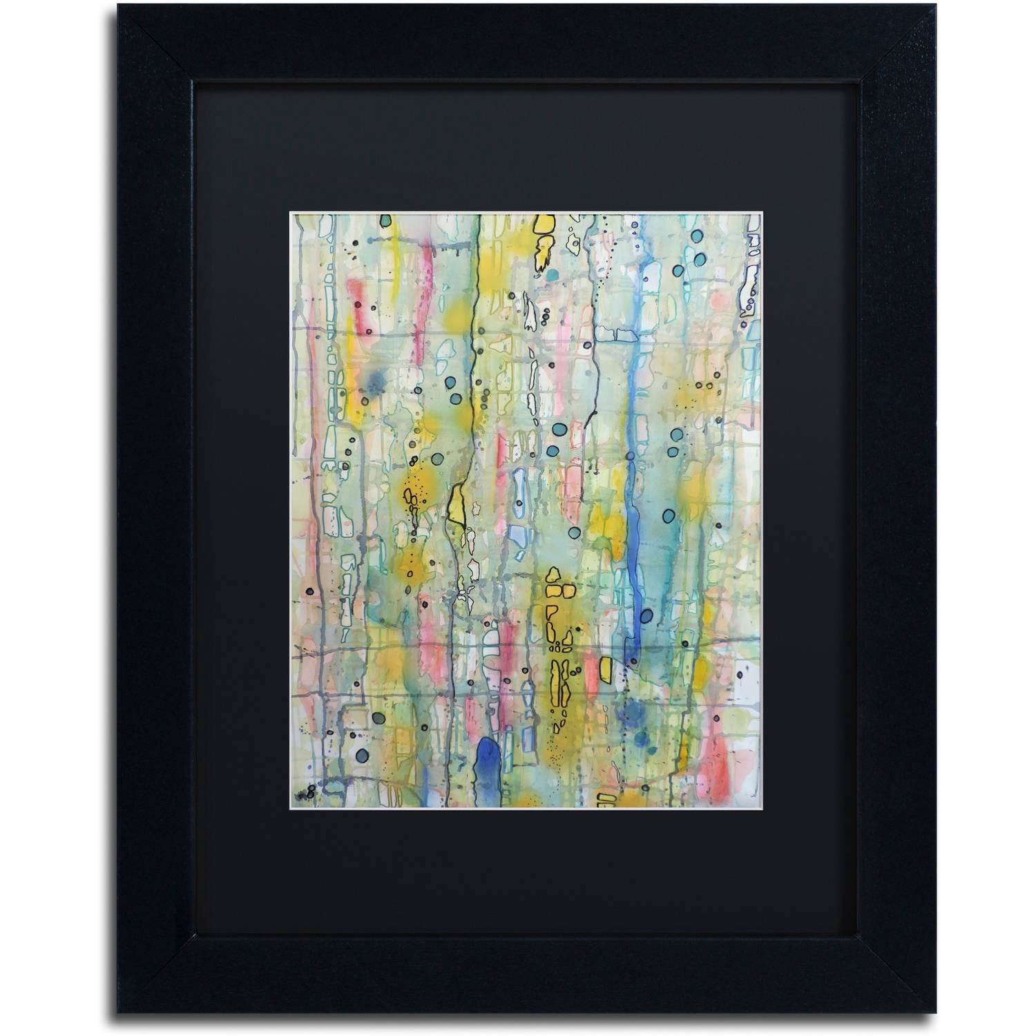 Trademark Fine Art "Air du Temps 1" Canvas Art by Sylvie Demers, Black Matte, Black Frame