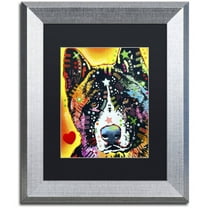 Trademark Fine Art "Akita" Canvas Art by Dean Russo, Black Matte, Silver Frame