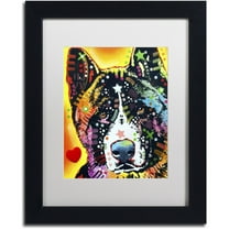 Trademark Fine Art "Akita" Canvas Art by Dean Russo, White Matte, Black Frame