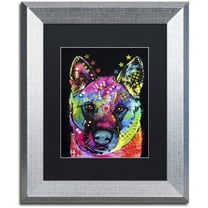 Trademark Fine Art "Akita II" Canvas Art by Dean Russo, Black Matte, Silver Frame
