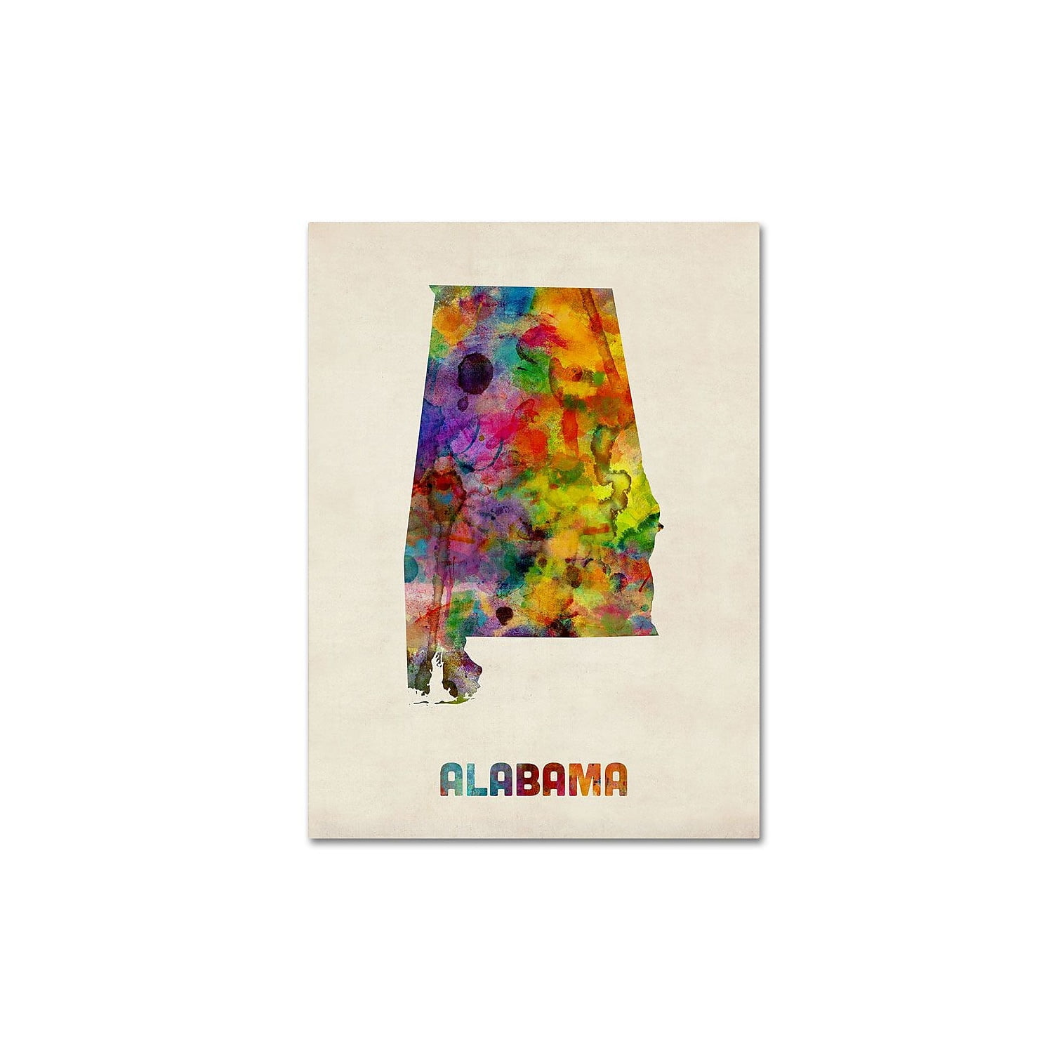 Trademark Fine Art "Alabama Map" Canvas Wall Art by Michael Tompsett
