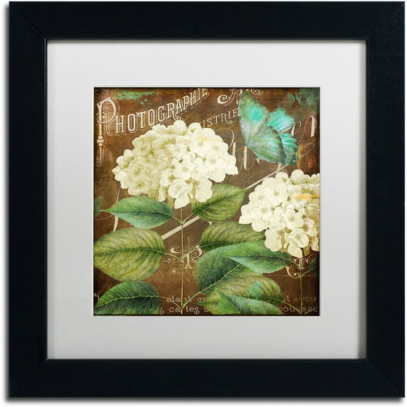 Trademark Fine Art "Alabaster Hydrangea" Canvas Art by Color Bakery White Matte, Black Frame
