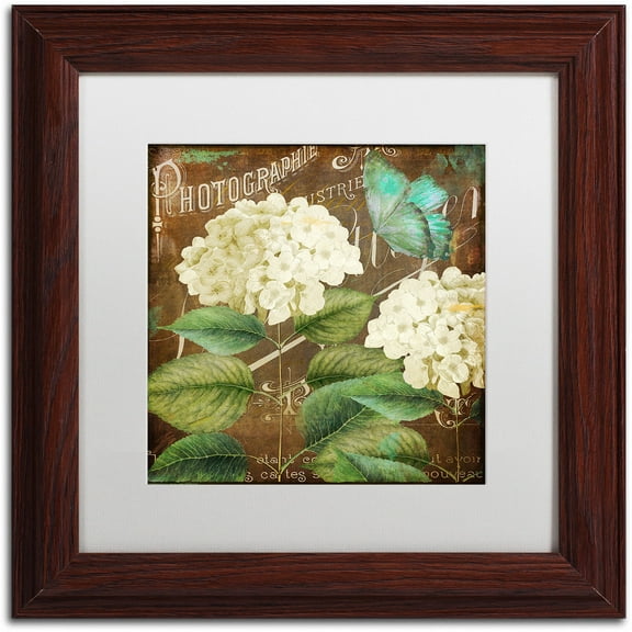 Trademark Fine Art "Alabaster Hydrangea" Canvas Art by Color Bakery White Matte, Wood Frame