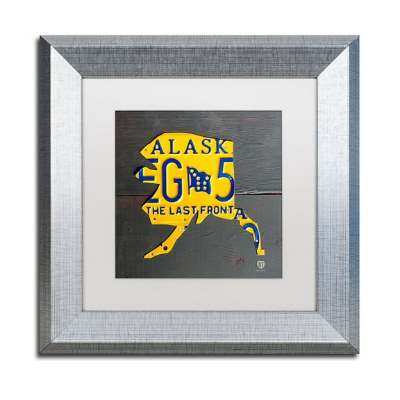 Trademark Fine Art 'Alaska' Canvas Art by Design Turnpike, White Matte, Silver Frame