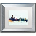 thumbnail image 1 of Trademark Fine Art "Albany New York Skyline Blue" Canvas Art by Michael Tompsett, White Matte, Silver Frame, 1 of 4